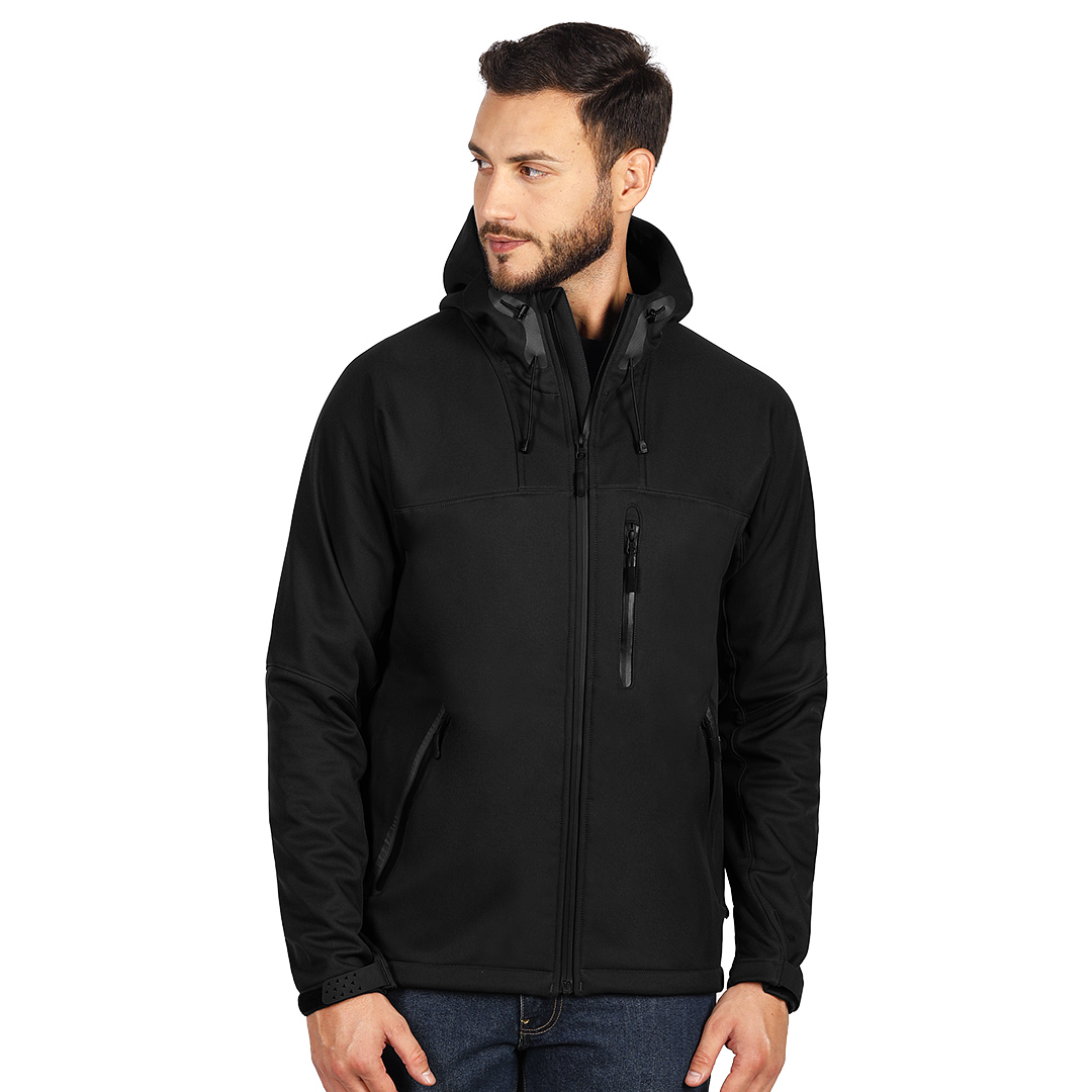 Unisex softshell jacket, fully zippered with hood