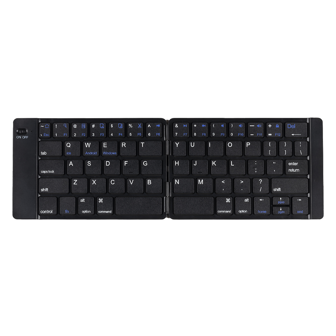 Portable foldable keyboard with rechargable battery