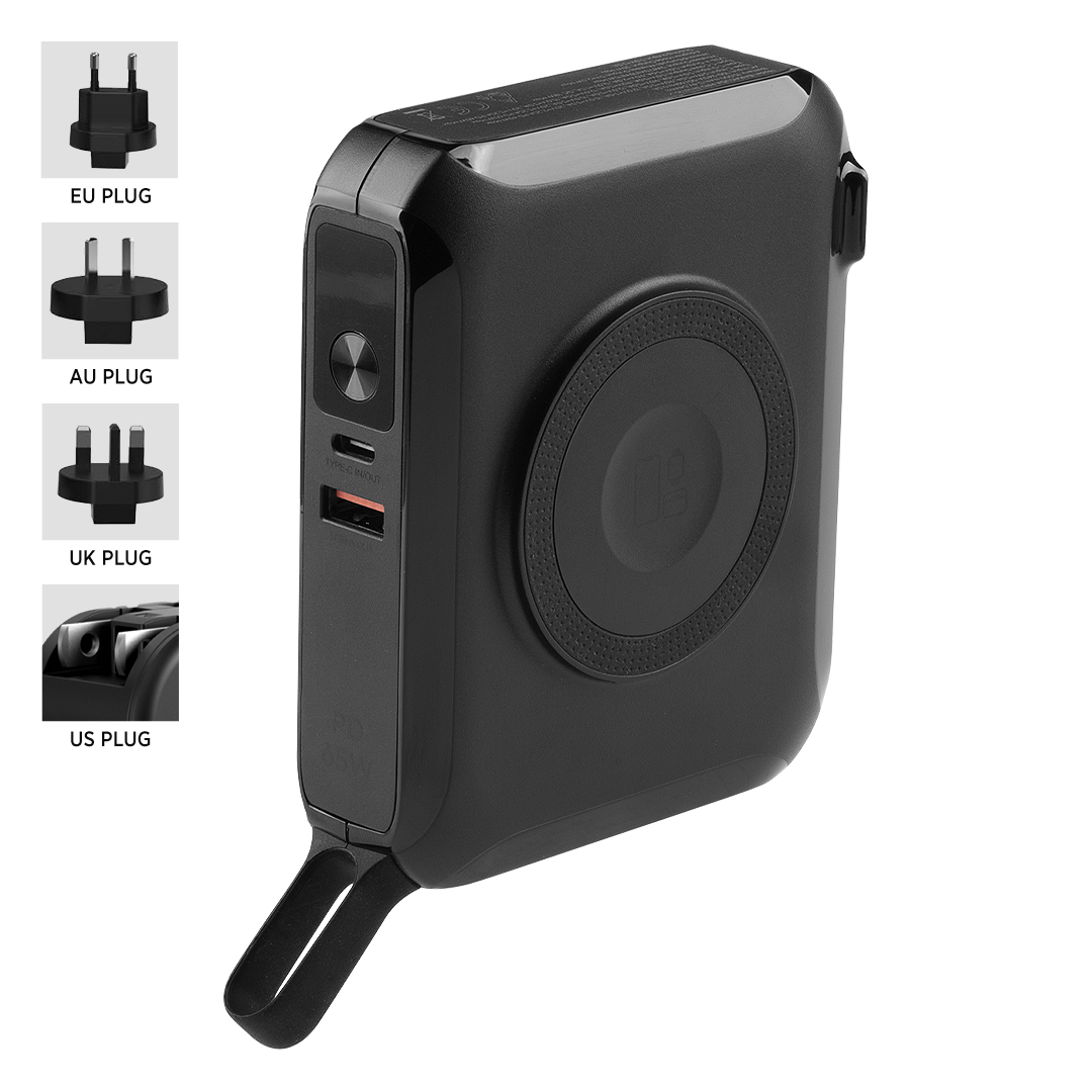 Magnetic universal travel charger / laptop power bank, 15.000 mAh, PD 65W