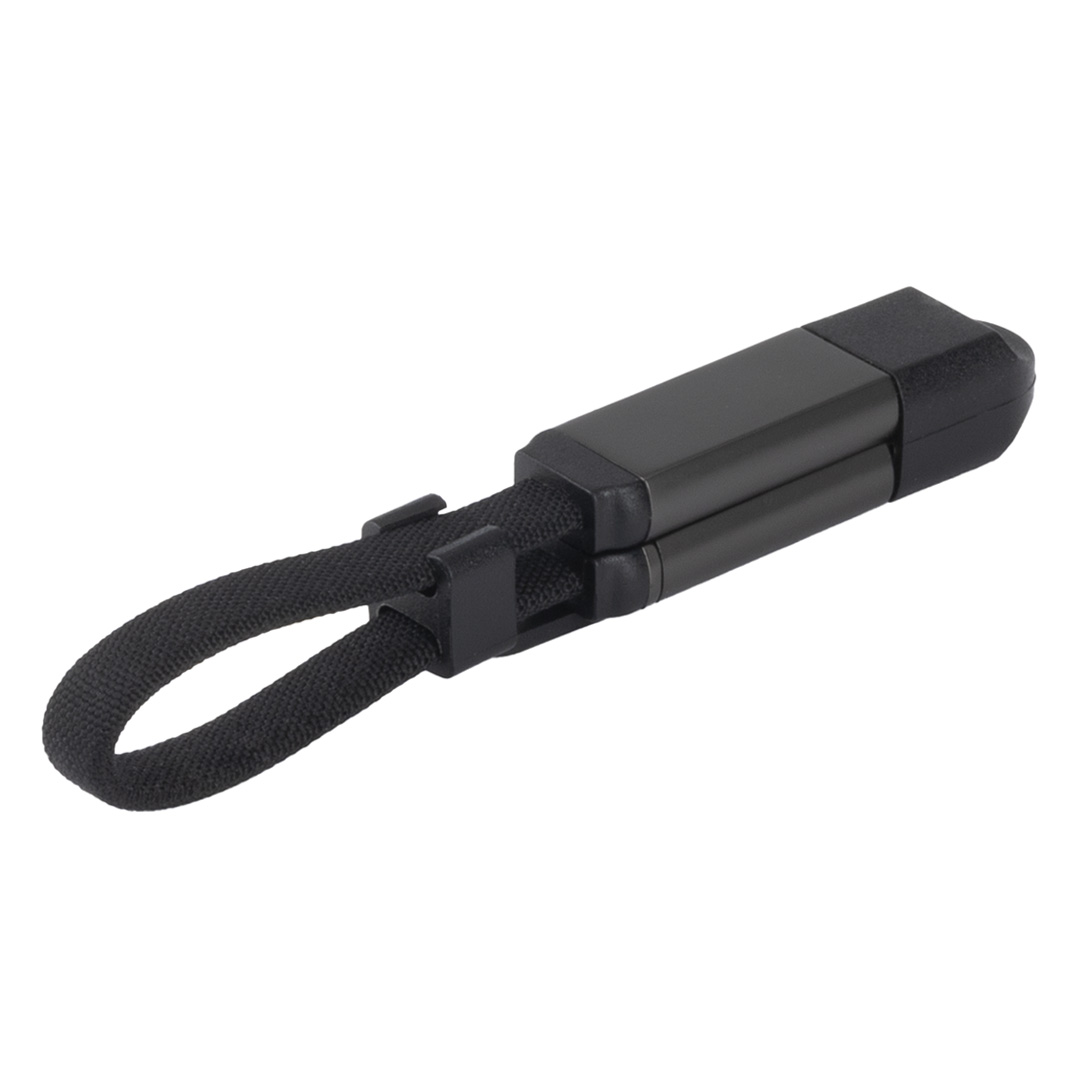 USB / Type-C charging and data cable with key holder, 2 in 1, 60W